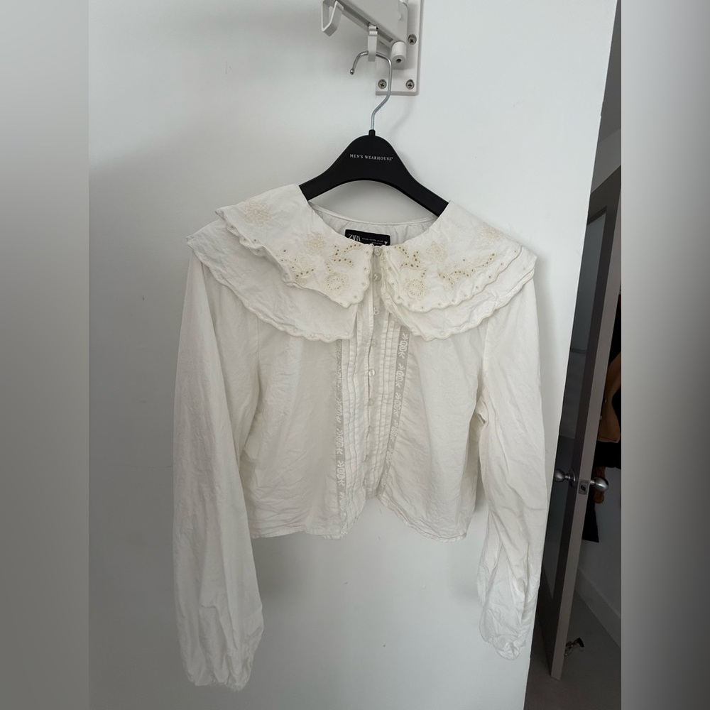 Zara Women’s Blouse Peter Pan Collar